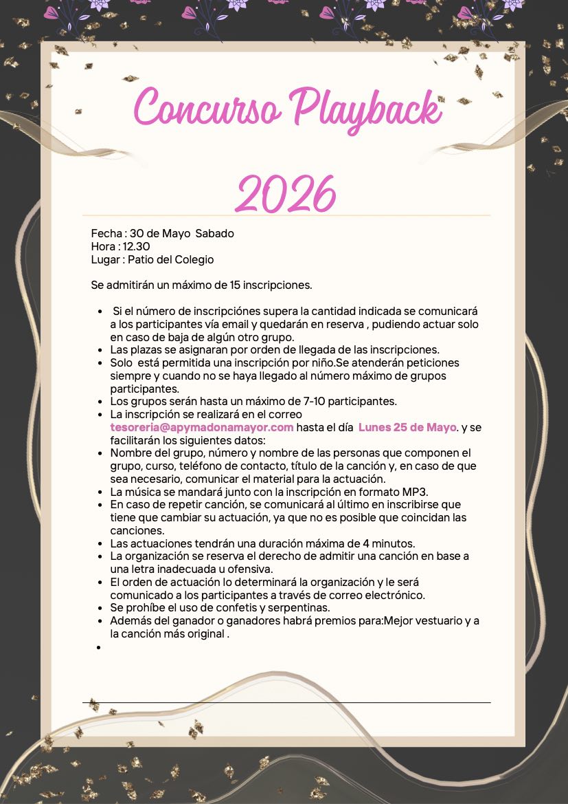 Lee más sobre el artículo Concurso Playback 2026 – Fiesta de Verano